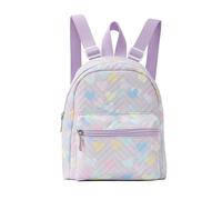 Générique Cartable fille primaire coeur kawaii petit sac a dos maternelle fille avec sangle, mini Sacs d'école Fille CE1 CE2, Cartables Scolaires Coeurs d'amour mignon 23cm x 20cm (Purple, One Size)