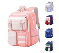 Générique Cartable fille primaire ergonomique Multi-poches sac a dos garcon primaire imperméable Cartables Scolaires Grande Capacité avec Sesign Réfléchissant Étanche Sacs d'école pour Enfants (M)