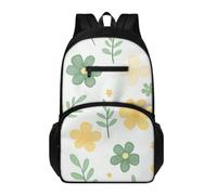 Générique Cartable Garçon Primaire Fleurs Vertes Jaunes Claires Sac à Dos Adolescent, Cartable École De Grande Capacité Pour Collège Et Lycée, Sac à Dos Décontracté Pour Voyages