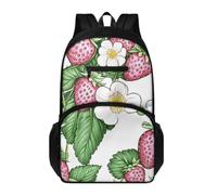 Générique Cartable Garçon Primaire Fraise Rose Avec Feuilles Vertes Sac à Dos Adolescent, Cartable École De Grande Capacité Pour Collège Et Lycée, Sac à Dos Décontracté Pour Voyages