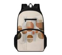 Générique Cartable Garçon Primaire Géométrie Brune Sac à Dos Adolescent, Cartable École De Grande Capacité Pour Collège Et Lycée, Sac à Dos Décontracté Pour Voyages