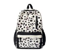 Générique Cartable Pour Fille, Sac à Dos Mignon à Motif De Chiens, Un Sac De Voyage Décontracté En Nylon, Léger Et De Grande Capacité, Doté D'une Poche Transparente (Noir)