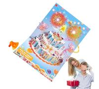 Générique Carte Anniversaire 3D Musicale - CarteJoyeux Anniversaire Avec Bougie LED Soufflante, CarteVœux Lumineuse Avec Chanson Happy Birthday, Carte Design Avec Message Personnalisable | Un Cadeau
