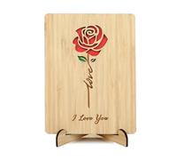 Générique Carte commémorative fabriquée en bois pour anniversaire, mariage, accessoires de table décoratifs, carte de célébration en bois personnalisée