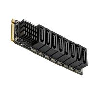 Générique Carte d ' Extension Mkey NVME PCIE 8SATA3.0, contrôleur | 8 ports de sortie, conversion de bus hôte basée sur le contrôleur, conception d ' interface spécifiée