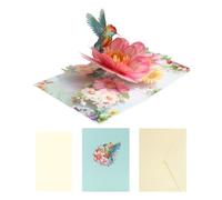 Générique Carte d'anniversaire 3D avec enveloppe vierge colibri