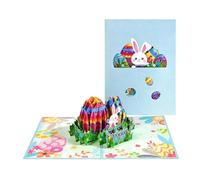 Générique Carte d'anniversaire 3D - Souvenir d'œuf de printemps et de lapin 3D | Carte de message sincère de Pâques pour la famille, épouse, mari, petite amie, mère, père, enseignants, amis