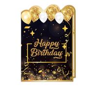 Générique Carte d'Anniversaire Géante - XXL 55,6 x 40 cm | Design Noir et Or pour Livre d'Or et Photo | Idéal Décoration et Cadeau Créatif pour Hommes et Femmes Professionnel Design Pro