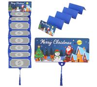 Générique Carte d'Argent de Noël | Enveloppes Cadeaux Originales - Cartes à franges pliables pour fêtes festives - Pour et Célébrations de Fêtes à la Maison