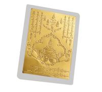 Générique Carte d'de Bouddha, thaïlandaise Bouddha Card d'or Charm | Signe chanceuse Runes Écriture, collection de collection Collier Charme Décor religieux pour les hommes