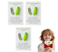 Générique Carte de câlin de poche positive - 3 cartes de vœux Little Pickle, jetons en résine de soutien émotionnel, messages encourageants pour les diplômés, adolescents, amis, utilisation en