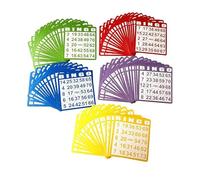 Générique Carte de Jeu de Bingo Interactive à 5 Couleurs avec Feuilles | Carte de durabilité avec 5 feuilles de carton épaisses de couleurs vives pour les activités de groupe, étui de