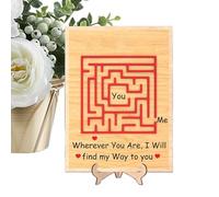 Générique Carte De Saint Valentin - Amour Romantique En Bois, Carte De Vœux Avec Un Design Élégant, Matériau Avec Finition Lisse, Lettre, Accessoire De Vœux Pour Lui, Sa Femme, Son Mari, Sa