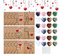 Générique Carte De Saint-Valentin Des Amoureux | Souvenir Décoratif Artisanal de Fête | Carte Cœur Acrylique avec Gemmes pour Saint-Valentin,pour Lui Elle Femme Copine