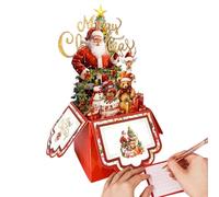 Générique Carte De Voeux 3D Pour Noël - Carta 19.5x16.5x1cm | Caŕte Postale À 4 Strati Avec Père Noëĺ, Renne Et Arbre With Caŕte Pour Les Fêtes, Amis, Noël Festif, Hiver, Famille, | Maison