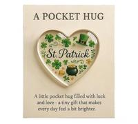 Générique Carte de vœux de la Saint-Patrick avec en acrylique en forme de cœur, carte d ' encouragement du Festival irlandais pour offrir en