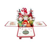 Générique Carte de Vœux Noël | Carte Musicale 3D Avec Lumière Et Nain De Noël,Décoration De Fêtes Et Centre De Table Pour Hiver,Décoration De Cheminée Et Intérieur