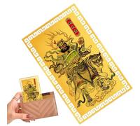Générique Carte Dieu de la Fortune en métal - Décoration pour le Nouvel An chinois | amulettte portable en alliaage d'or pour hommes, femmes, amis et collègues de la famille