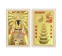 Générique Carte du Dieu de la Richesse | Ornements Portables en Cuivre Doré | Carte Pour Le Nouvel An Chinois - pour Voitures Maison Bureau Boutique Café Librairie Canapé Bibliothèqu