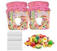 Générique Carte Porte-Bonbons Pour La Fête Des Mères - 18 Cartes Postales Avec Sachets De Snacks | Cartes De Vœux Fête Des Mères En Pot Avec Motif Cœur Ajouré | Pour Cadeau Anniversaire Décoration