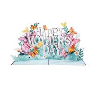 Générique Carte pour souhaiter une Fête des Mères | 12,7 Sur 17,7 Centimètres Couverture Papillon Divertissant Carte Postale | Effet En Trois Dimensions Réel,pour Femmes Mamans Décoration Célébration