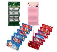 Générique Cartes À Argent De Noël | Enveloppes Du Père Noël Avec 10 Compartiments - Carnets Porte-Cartes De Vœux - Pour Adolescents Famille Garçons Filles Fête Anniversaire École Bureau Maison