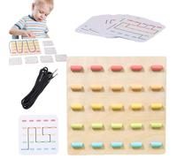 Générique Cartes À Lacer Enfant - Bois 22.5x22.4x2cm | Planche De Filage Bois Colorée, Jeu | Jouet Corde Éducatif Précoce pour 3-5 Ans, Maison Et Voyage