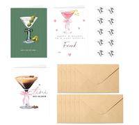 Générique Cartes d'anniversaire - avec Enveloppes Carte Postale Vierge - Carte de vœux sur le thème du café,pour sœur, femme, maman, femmes, fille, maison, bureau, mariage
