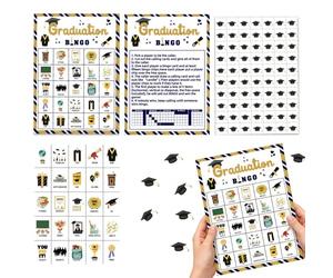 Générique Cartes De Bingo De Remise De Diplôme - Jeu Amusant pour 24 Joueurs 2026 - Ensemble De Bingo pour Fête De Fin D'études - Activité Éducative Et Divertissante - Célébrez La Réussite Scolaire