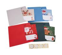 Générique Cartes de Noël,4 Pièces Père Noël Bonhomme De Neige | Cartes De 3D Avec Des Enveloppes - Pour Famille Amis Collègues Enseignants Garnitures De Bas Cadeaux De Fête Vacances