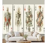 Générique Cartes De Poker Crâne Papier Peint Crâne De Style Gothique Papier Adhesif Crâne Steampunk Autocollant Mural 300x210 cm Poster Mural pour Chambre Salon