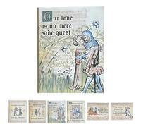 Générique Cartes de Saint-Valentin MéDiéVales avec Enveloppes, Style Manuscrit Enluminé, MèMes de Saint-Valentin MéDiéVaux, Personnages Excentriques, Cartes de Saint-Valentin Humoristiques(Style1)