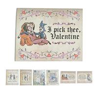 Générique Cartes de Saint-Valentin MéDiéVales avec Enveloppes, Style Manuscrit Enluminé, MèMes de Saint-Valentin MéDiéVaux, Personnages Excentriques, Cartes de Saint-Valentin Humoristiques(Style4)