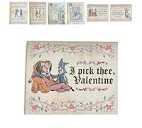 Générique Cartes de Saint-Valentin médiévales, drôle de voiture d'amour médiévale avec art manuscrit manuscrit, Weird Guys Humour Love Cards, Carte médiévale avec enveloppes Kraft (#A)