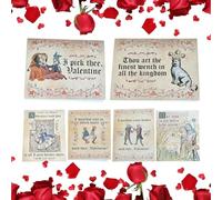 Générique Cartes De Saint-Valentin Médiévales - Ensemble De Vœux D'art Manuscrit Amusant De 6 Pièces | Note Humoristique Vintage Pour Mari, Petit Ami, Épouse, Petite Amie, Cadeau De Vacances, 14