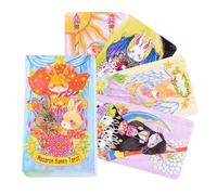 Générique Cartes de Tarot colorées, Jeu de Cartes Oracle Lapin Mignon, de10,2 x 6,1 x 2,5 cm avec Design Portable, Jeu de Tarot en Papier Robuste, de Lecture de Fortune avec Style Kawaii, Car