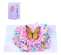 Générique Cartes de vœux délicates 3D avec fleurs et papillons, carte surprise avec carte vierge, d ' anniversaire pour meilleur ami, cartes florales et papillons
