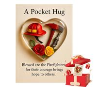 Générique Cartes De Vœux | Souvenir en Forme de Cœur sur le Thème des Pompiers - Cartes de note compactes - Pour Femmes Famille Anniversaire Pâques Porte Maison Bureau Sac À Dos Vacances Action De