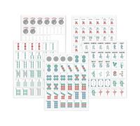 Générique Cartes éclair Mahjong - Accessoires de de Collection,Cartes d'apprentissage des règles du Mahjong,pour Hommes Femmes Garçons Adolescents Jeunes Adultes Époux Épouse Fils Fille Amis Réunions