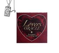 Générique Cartes en Forme de cœur Oracle Lovers - Jeu de Poche pour débutants avec Collier - Facile à Utiliser, Design Minimaliste