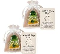 Générique Cartes Ghost Pocket, Pocket Comfort Ghosts, Cute Pockets Hug Ghost avec carte d'encouragement, jeton de soutien émotionnel, petit souvenir décoratif (B *2)