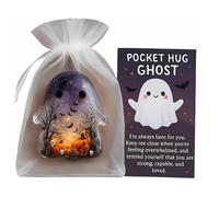 Générique Cartes Ghost Pocket, Pocket Comfort Ghosts, Cute Pockets Hug Ghost avec carte d'encouragement, jeton de soutien émotionnel, petit souvenir décoratif (A)