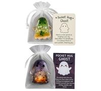 Générique Cartes poche fantômes d'Halloween | Cartes câlins poche d'Halloween | Ghost Pockets Hug Token avec carte inspirante | Mignon soutien émotionnel Poches Hugs Charm Positif Gift pour les amis