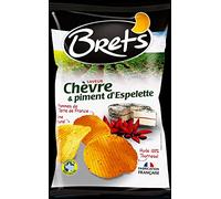 Générique - Carton de 10 Sachet de Chips Saveur Chevre et Piment Bret's - Apéritif Sans Gluten - 518