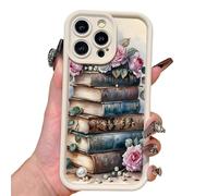 Générique Cartoon Bookshelf Pattern TPU Phone Case for iPhone 16 15 14 13 12 11 Pro Max Plus, 2025 Cartoon Bookshelf Pattern Phone Case, Shockproof Silicone Protective Cover (#A-White,16Pro)