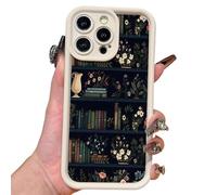 Générique Cartoon Bookshelf Pattern TPU Phone Case for iPhone 16 15 14 13 12 11 Pro Max Plus, 2025 Cartoon Bookshelf Pattern Phone Case, Shockproof Silicone Protective Cover (#B-White,15Plus)