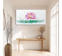 Générique Cartoon Impression sur Toile avec Cadre - Tableau Décoration Murale Feuilles Botaniques Florales Modernes pour Salon, Chambre, Cuisine et Bureau, Affiche Durable et Moderne 140 x 70 cm