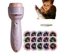 Générique Cartoon Torch Light Projector, Kids Flashlight Projector Toys with 120 Patterns, Interactive Learning Plush, Fine Motor Preschool Educational Toy for Childrens, Green, Pink, Purple