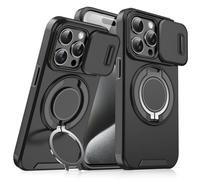 Générique Case with Slide Camera Cover & Rotatable Ring Kickstand,Grade Shockproof Protective Cases, Magnetic Stand Phone Case for iPhone 11/12/13/14/15/16/17 Series