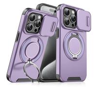 Générique Case with Slide Camera Cover & Rotatable Ring Kickstand,Grade Shockproof Protective Cases, Magnetic Stand Phone Case for iPhone 11/12/13/14/15/16/17 Series